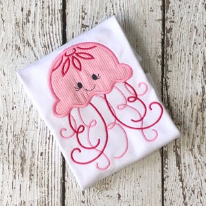 Jellyfish Applique Embroidery Design - Beach Embroidery Design - Beach Applique Design