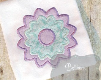 Flower Applique Design - Flower Embroidery Design
