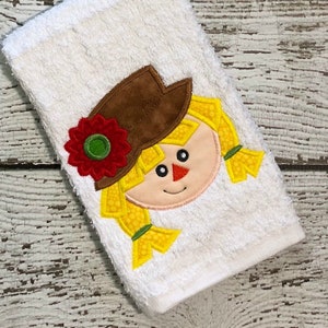 Scarecrow Applique Design - Scarecrow Embroidery Design - Farm Applique Design - Scarecrow Girl