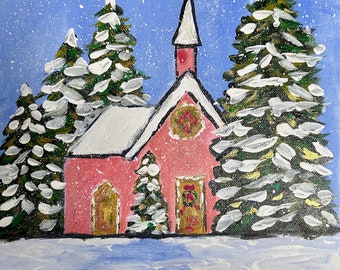 Snowy Christmas Church