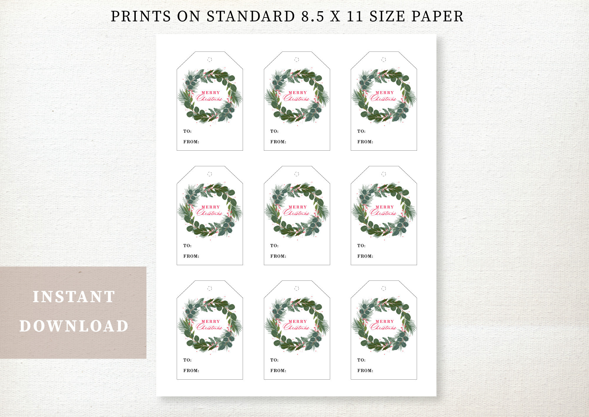 Christmas Gift Tag Instant Download Gift Tag Christmas Etsy