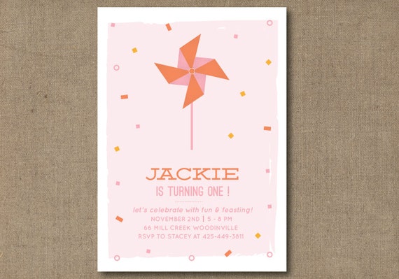 DIY Printable Pinwheel Birthday Invitation