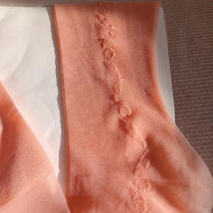 Pierre Cardin Sheer Salmon Pink Tights: Vintage Display Sample (XXS)