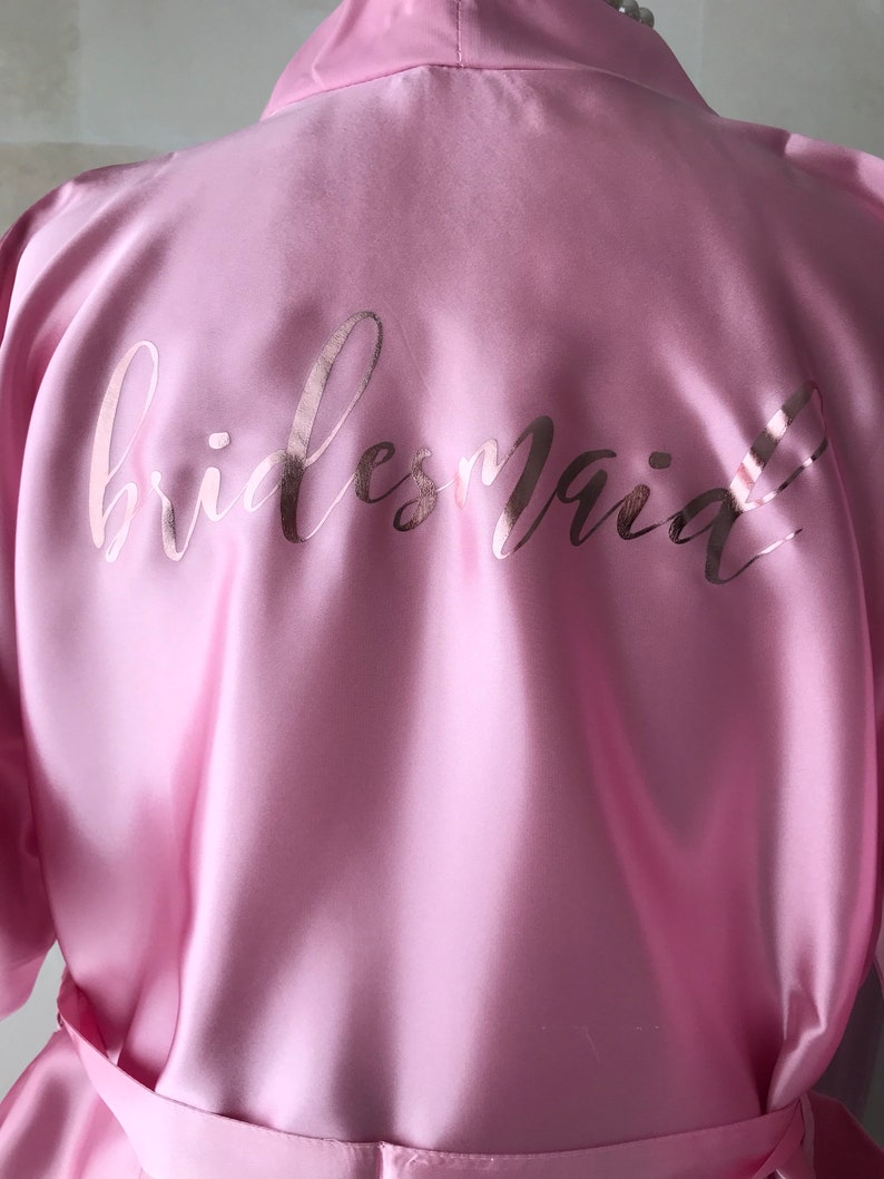 Wedding Robe Bride Satin Robe Bridesmaid Bridal Party Personalised Wedding Party Robes