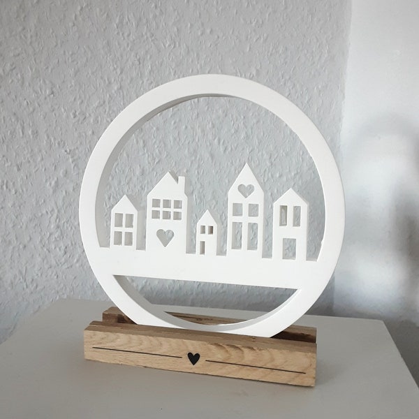 Häuserkranz Häuserloop Hauskranz Deko Fensterkranz Dekoring Lichthaus Grachtenhäuser Raysin Keraflott Skandi Design Hygge Dekohaus Geschenk