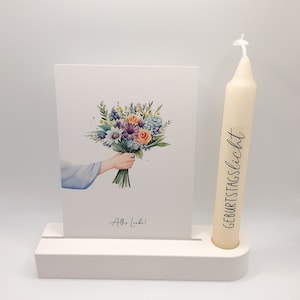 Porta biglietti da visita, portacandele di compleanno, candela, candela di compleanno, decorazione bianca, Raysin Keraflott, Skandi Hygge, regalo, souvenir, decorazione
