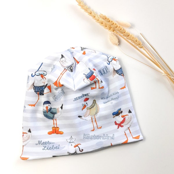 Beaniemütze Kindermütze Beanie Möwe Ostsee Maritim Meer Baby Geschenk Geburt Junge Mädchen, Babyset Fuchs Kinder Übergangsmütze Frühling