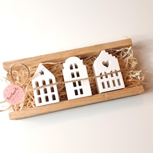 Piccole case luminose set regalo casa decorativa casa luminosa set fatto di Raysin Keraflott Skandi Design Hygge regalo souvenir regalo mini casa