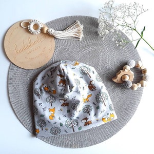 Baby Beaniemütze Waldtiere Fuchs Kinder Hipster Beanie Kinder Junge Mädchen Beanie Mütze Übergangsmütze Geschenk Baby Geburt Newborn Kinder