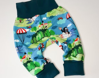 Pantalones bombachos para bebé Pauli, el pequeño avión topo, pantalones de crecimiento, pantalones para bebé, pantalones de retozo, regalo bebé nacimiento recién nacido niña niño