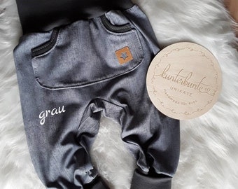 Pantaloncini a pantaloncino per neonati, jeans, pantaloni che crescono, pantaloni per neonati, pantaloni per neonati con look denim, pantaloncini a pantaloncino per bambini, pantaloncini a pantaloncino per bambine, 6 colori diversi, pantaloni in jeans