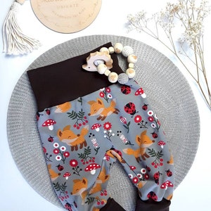 Baby Pumphose Fuchs Blumen gefüttert Mitwachshose Babyhose Tobehose Kinder, Pumphose Mädchen Pumphose  Junge, Geschenk Baby Geburt Newborn