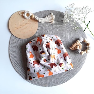 Baby Beaniemütze Waldtiere Fuchs Kinder Hipster Beanie Kinder Junge Mädchen, Beanie Mütze Übergangsmütze Geschenk Baby Geburt Newborn Kinder