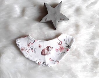Scarf, baby scarf, scarf girl, scarf boy, baby triangular scarf, baby gift, baby bib, baby cloth, hedgehog, flowers, forest animals