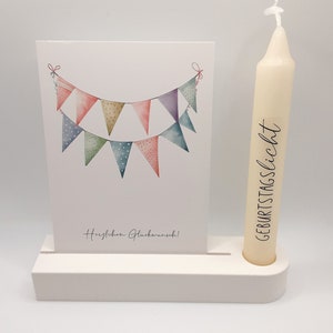 Porte-cartes anniversaire bougeoir bougie anniversaire bougie décoration blanche décoration Raysin Keraflott Skandi Hygge cadeau souvenir décoration