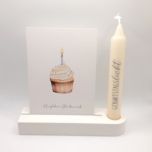 Porte-cartes anniversaire bougeoir bougie anniversaire bougie décoration blanche décoration Raysin Keraflott Skandi Hygge cadeau souvenir décoration