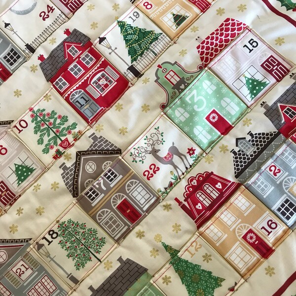 Quirky Vintage Style Christmas Advent Calendar with Houses, great for filling your very own advent calendar!