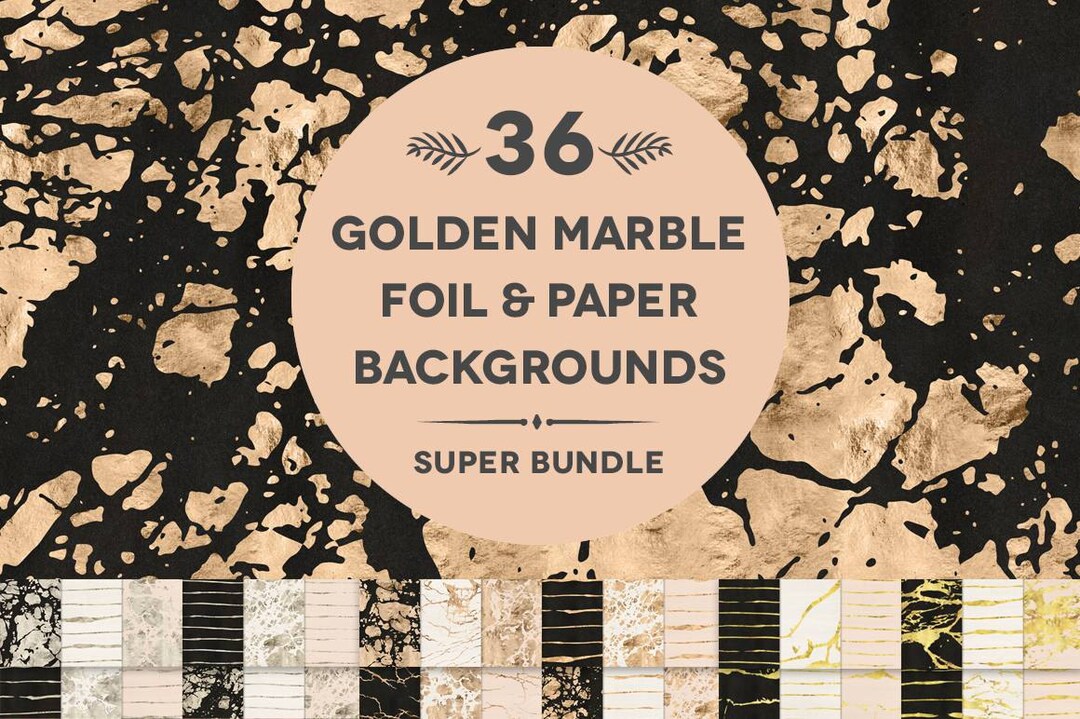 36 Golden Marble Foil & Paper Textured Digital Backgrounds - Etsy