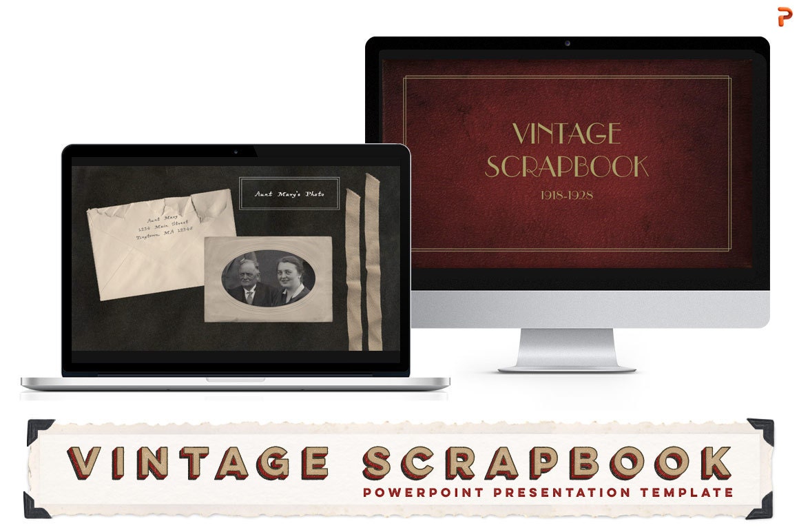 Vintage Photo Album Keynote Template, Presentation Templates