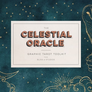 The Celestial Oracle Tarot Clipart SVGs & PNGs | Mystical Owls, Snakes, Bat, Moons, Stars, Minor Arcana Line Art + Pre-Made Card Templates
