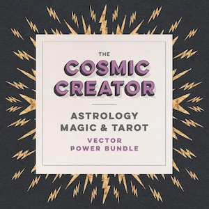 Cosmic Creator Astrology, Magic & Tarot Clipart SVG Vector Bundle | Zodiac Constellations, Magic Drawings, Printable Celestial Oracle Cards