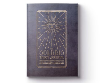 Diario de Tarot Guiado con Tiradas y Sugerencias / Cuaderno de Tapa Dura para Lecturas del Oráculo Solaris para Principiantes y Expertos / Regalo para Chicas Brujas