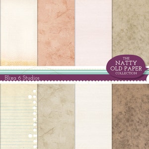 Numérique Kraft papier Set - papier rustique Collection de Textures imprimables 12 albums, des Collages numériques, invitations et cartons