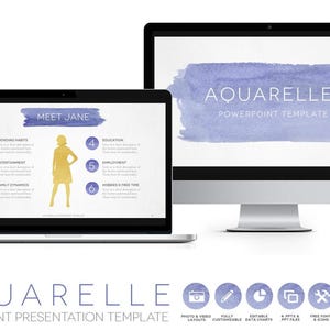 Watercolor Powerpoint Template | 96 HD Slides, Creative Presentation