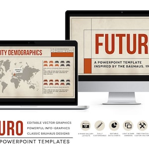Plantillas Futuro Powerpoint: diseños de presentación estilo Bauhaus para libros electrónicos, aulas y empresas