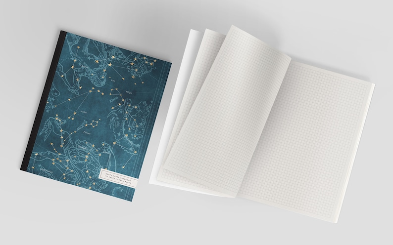 Blue ZODIAC NOTEBOOK ASTROLOGY Journal: 8.5x11 Softcover Cream Pages ...
