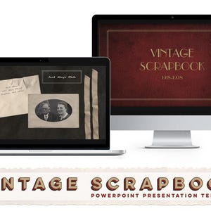 Vintage Scrapbook Powerpoint Presentation Templates for Digital Photo Albums, eBooks and Creative Slide Decks
