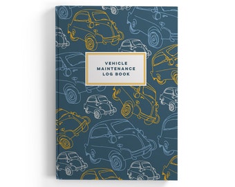 Vehicle Maintenance Journal | Micro-Car 6x9 Tax Notebook Paperback Hardback Cream Pages | Vintage Isetta Tiny-Car Cover & Modernist Design