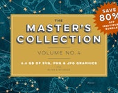 The Master's Collection Vol. 4: 6.6GB Super Bundle | Astrology Vectors, Marble Textures, Floral PNG, Tarot Templates, Instagram