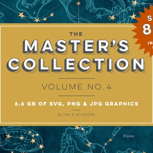 The Master's Collection Vol. 4: 6.6GB Super Bundle | Astrology Vectors, Marble Textures, Floral PNG, Tarot Templates, Instagram