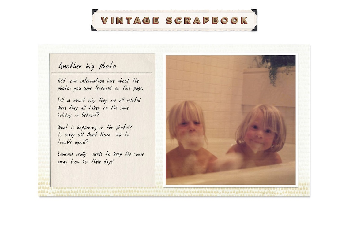 Vintage Scrapbook Powerpoint Presentation Templates for Digital Photo
