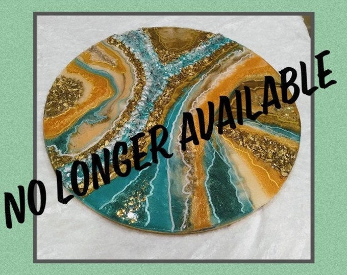 Beautiful 3D resin geode modern abstract art 40cm Diameter