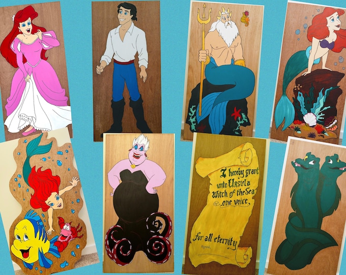 Hire the little mermaid hand drawn characters for your gala day or party