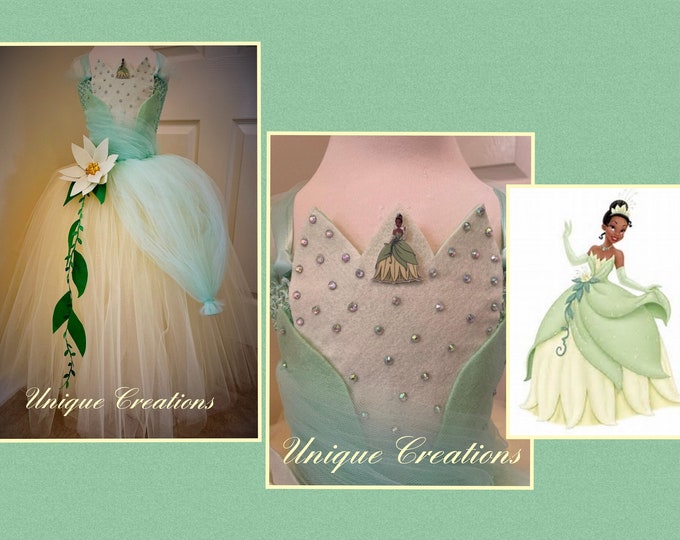 Princess Tiana 'The frog princess' inspired long tutu dress