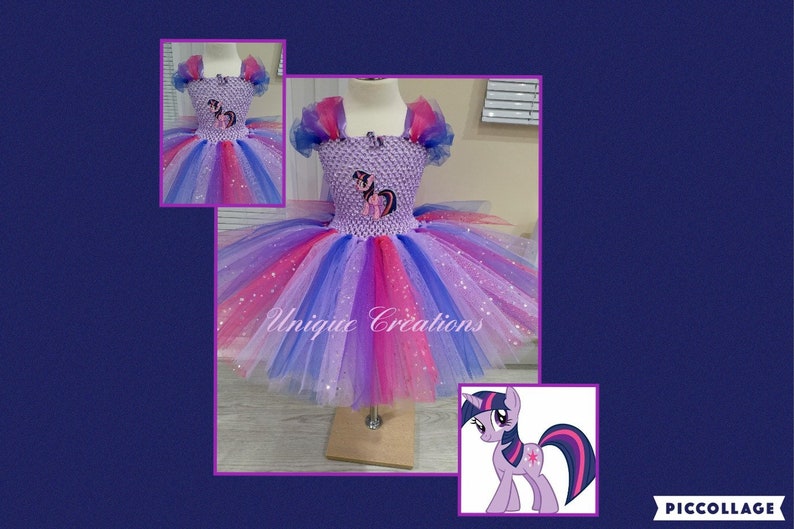 Twilight sparkle inspired tutu dress age 0,1,2,3,4,5,6,7,8,9,10 image 4