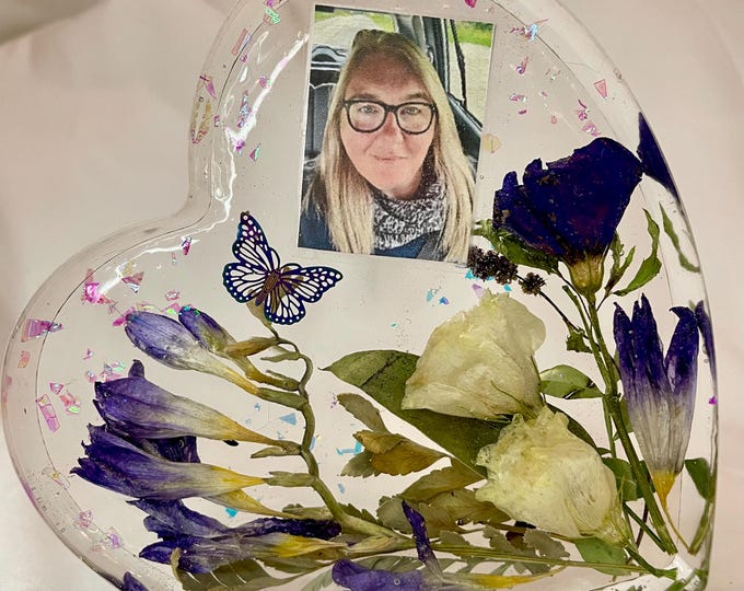 Large memorial heart using dried funeral flowers