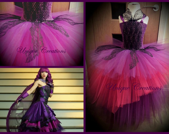 Mal Descendants 2 inspired long ball gown tutu dress