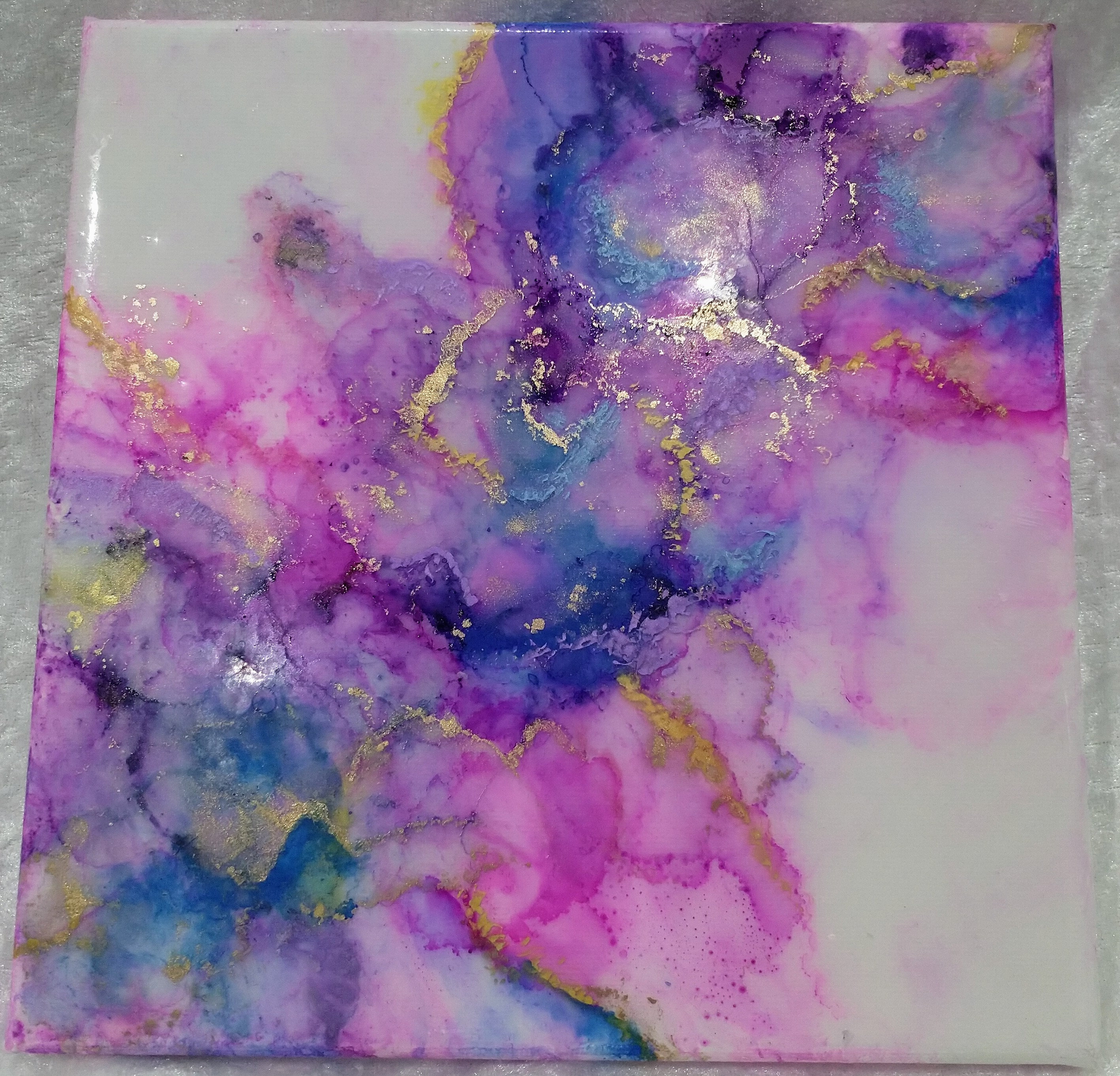 Beautiful abstract contemporary alcohol ink painting