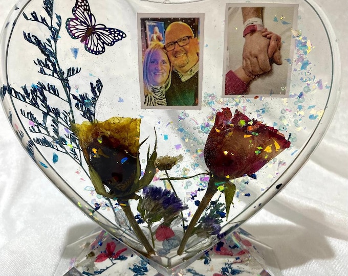 Heart memorial piece/ keepsake using funeral flowers