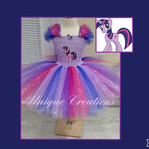 Twilight sparkle inspired tutu dress age 0,1,2,3,4,5,6,7,8,9,10 image 2