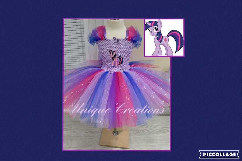Twilight sparkle inspired tutu dress age 0,1,2,3,4,5,6,7,8,9,10 image 2