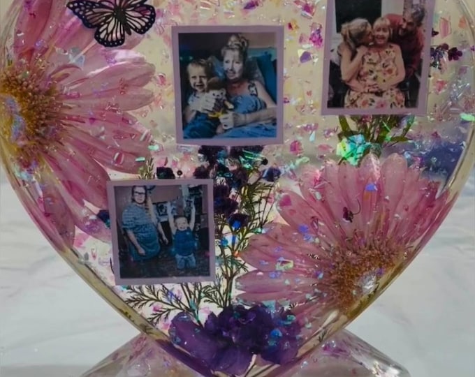 Heart memorial piece using funeral flowers