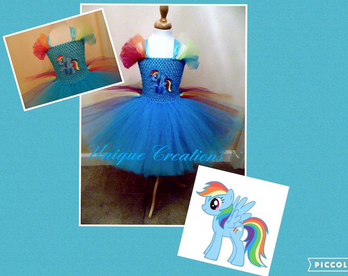 Rainbow Dash My little Pony inspired tutu dress