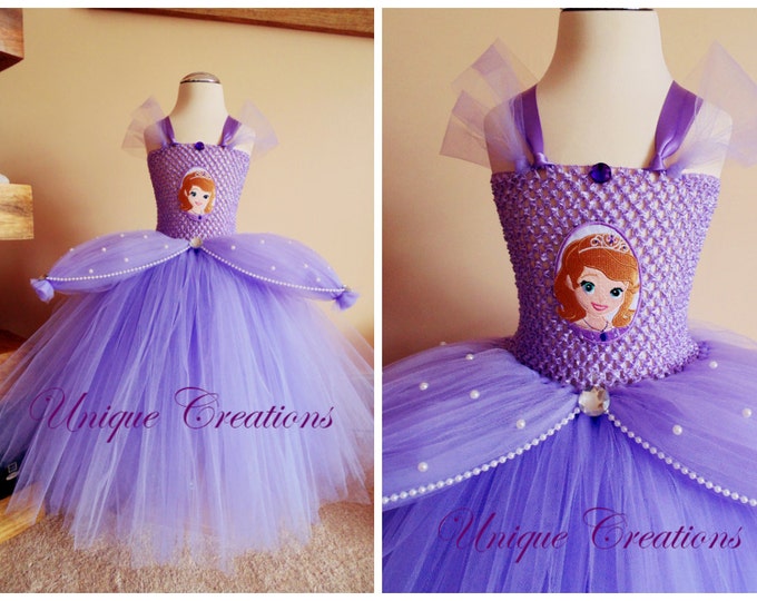 Sofia the first long tutu dress