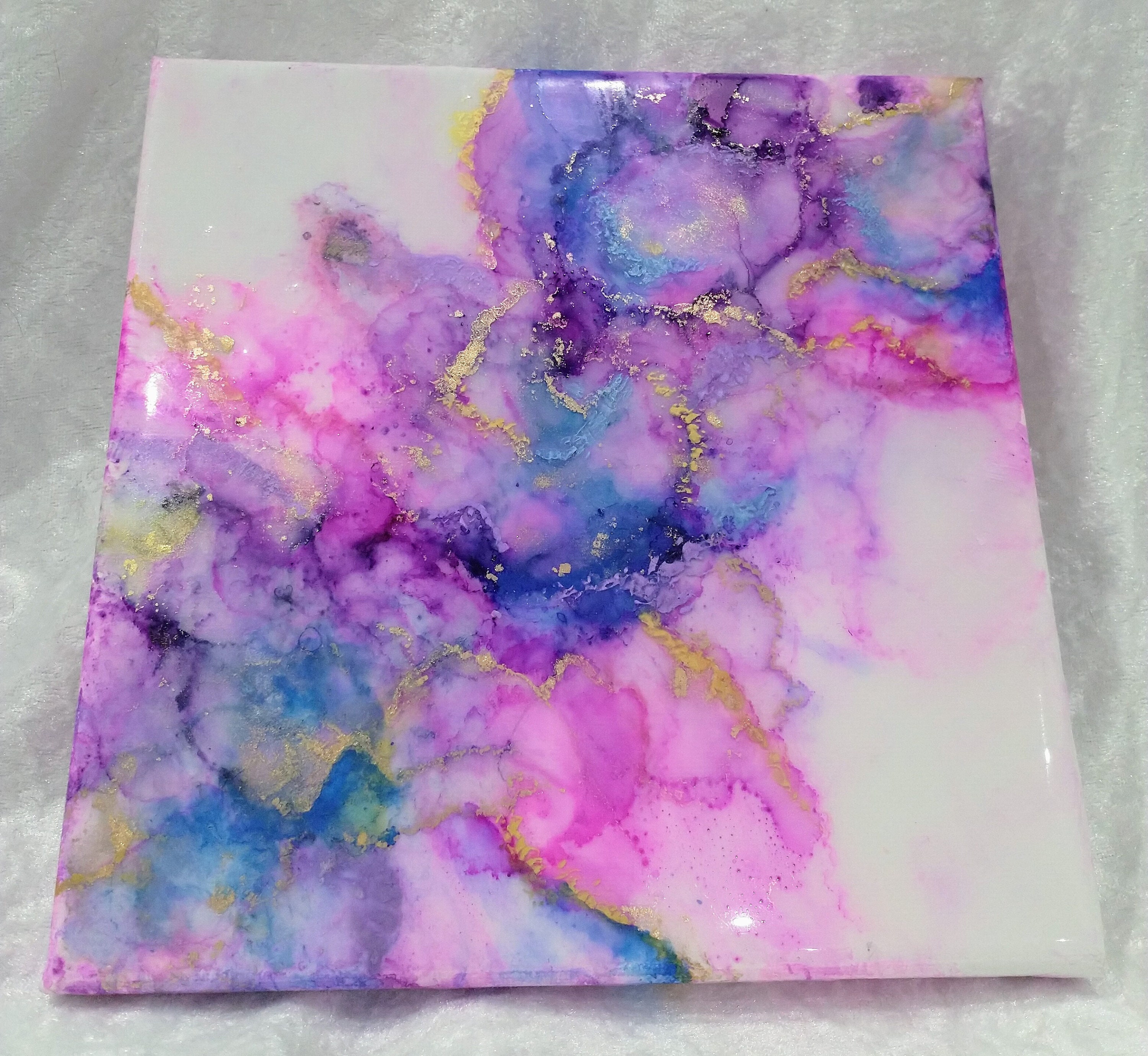 Beautiful abstract contemporary alcohol ink painting