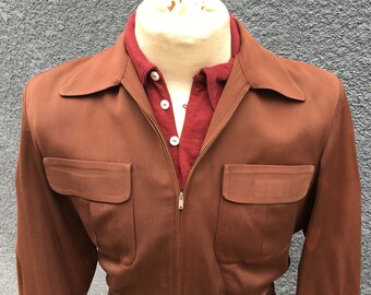 1940s 1950s Two tone Rayon Gabardine Ricky jacket Size 40